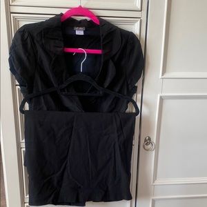 Black Blazer and Skirt Set